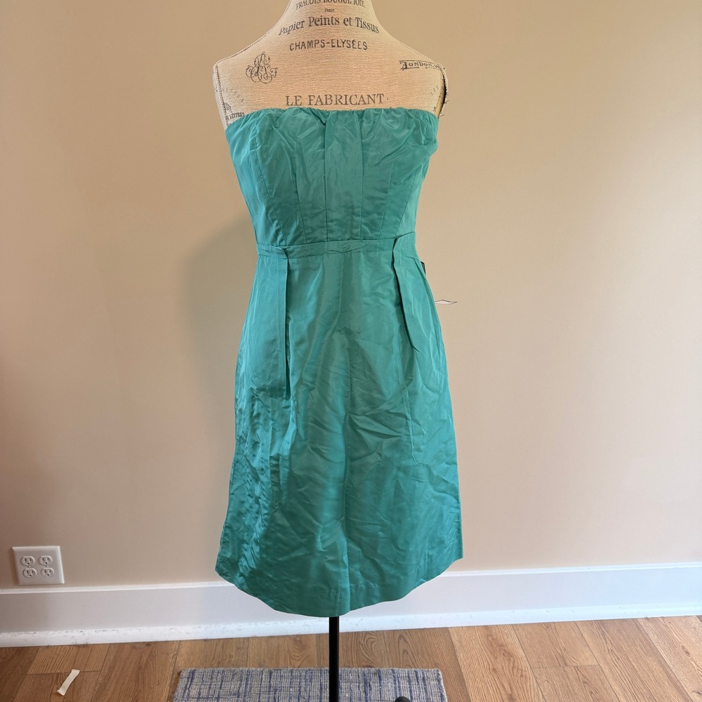 J.Crew Women's Turquoise Silk Taffeta Strappless Party/Formal Dress SIze 10 NWT